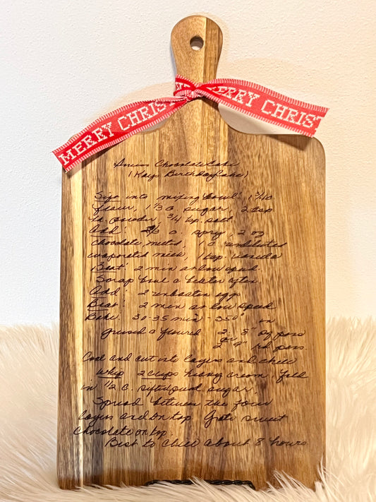 Handwritten Recipe Cutting Board - Large Boards