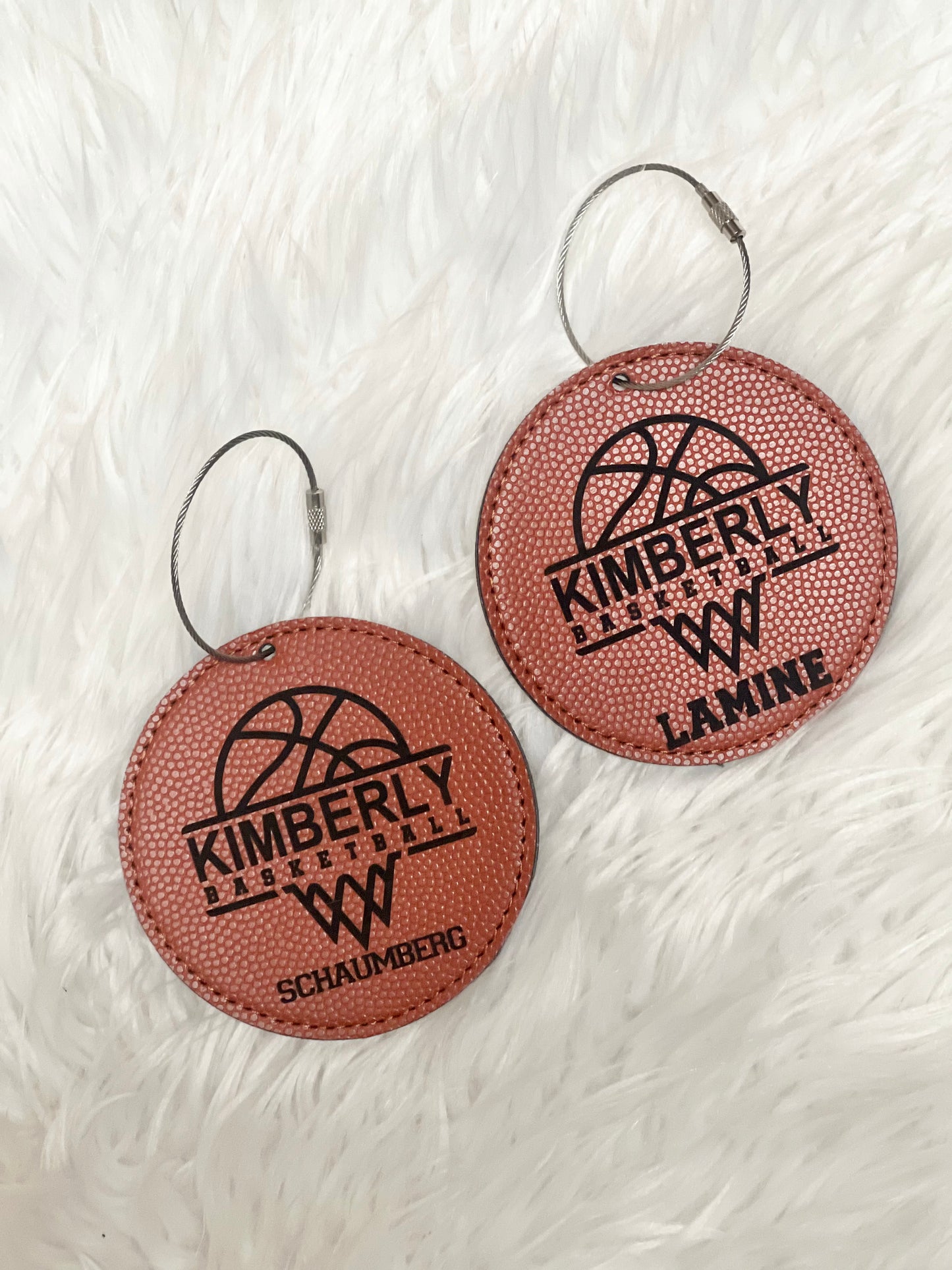 Basketball Leather Bag Tag
