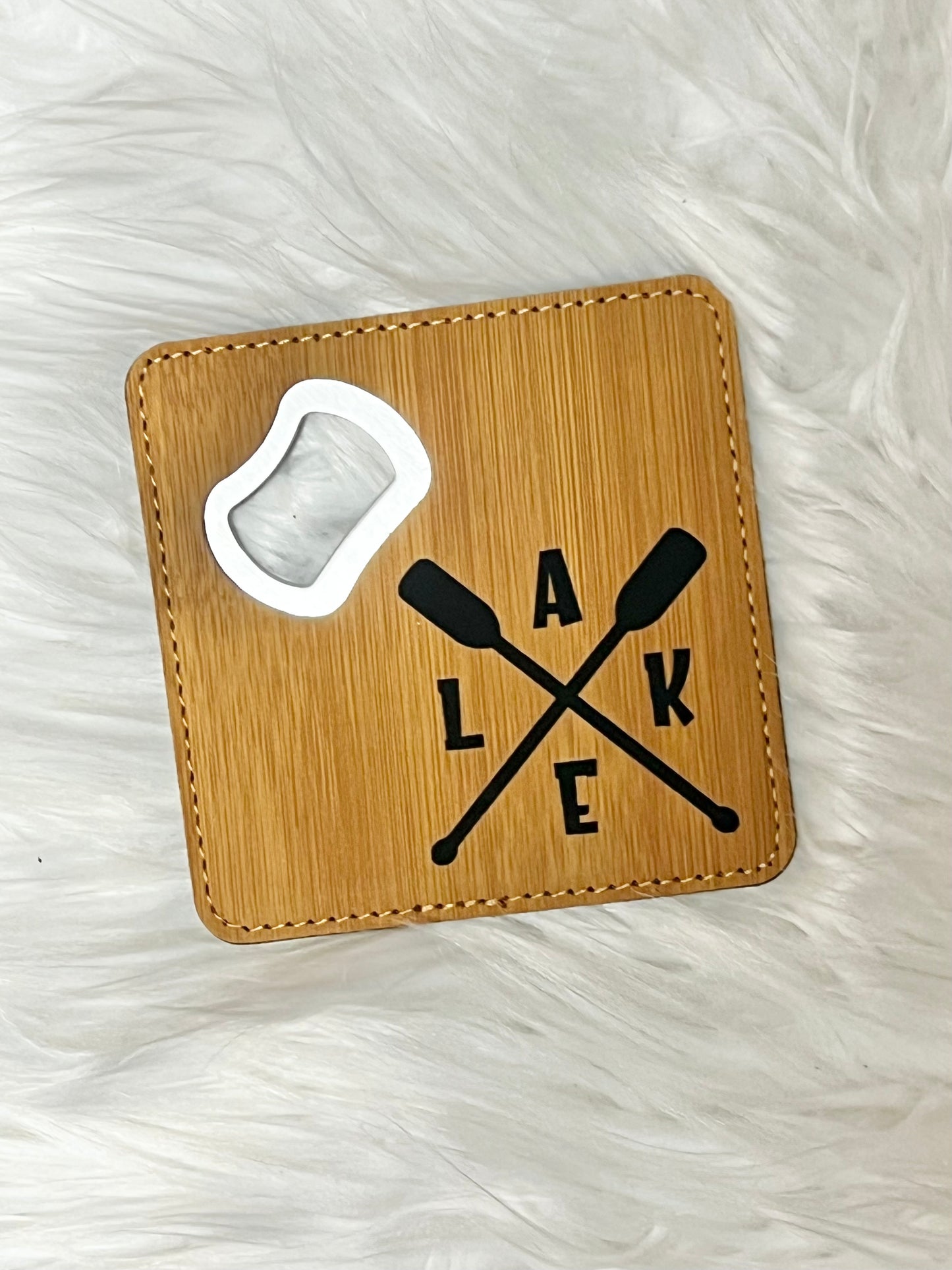 Leather Bottle Opener + Coaster