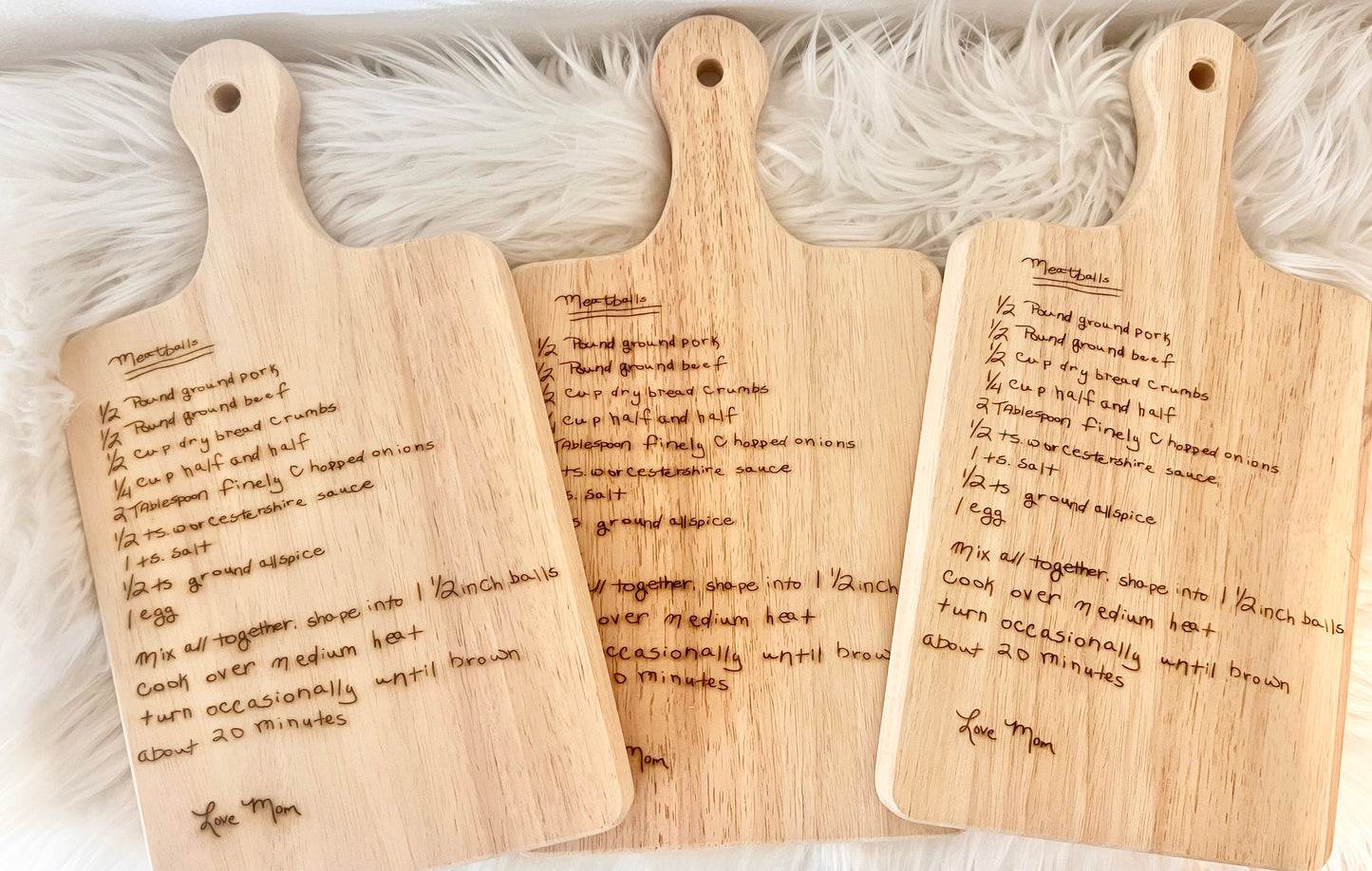 Handwritten Recipe Cutting Board - Large Boards