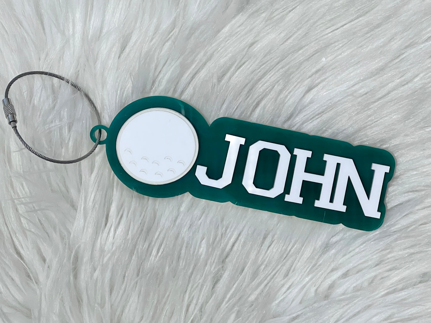 Personalized Sports Name Keychain/Bag Tag