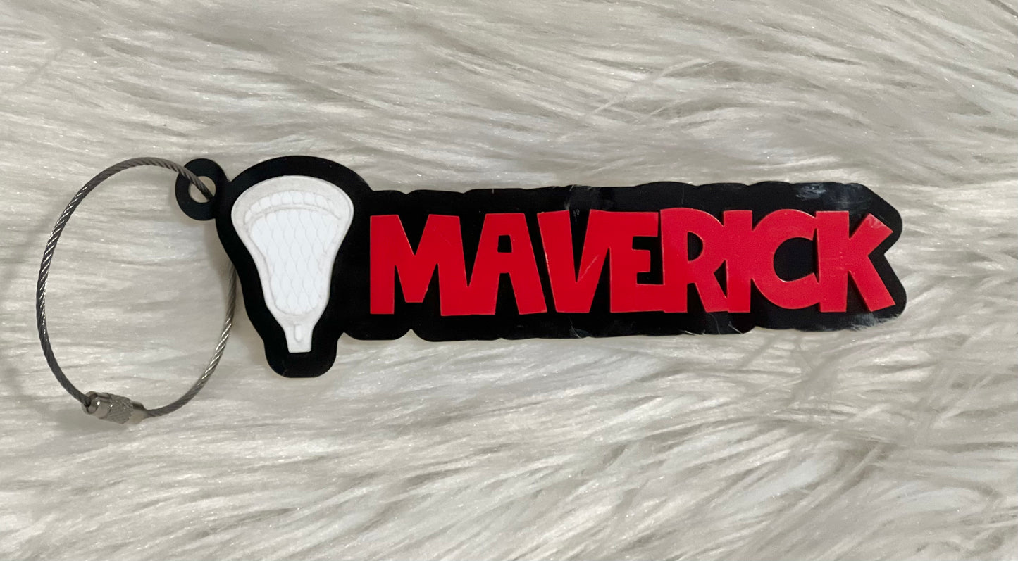 Personalized Sports Name Keychain/Bag Tag