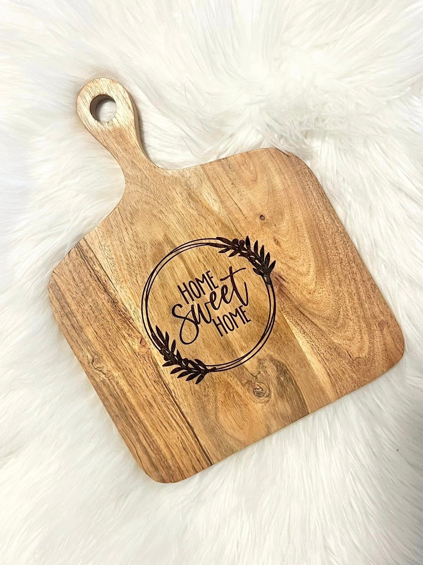 Acacia Charcuterie Board with Hand Towel. Includes Custom Engrave (9"x8")
