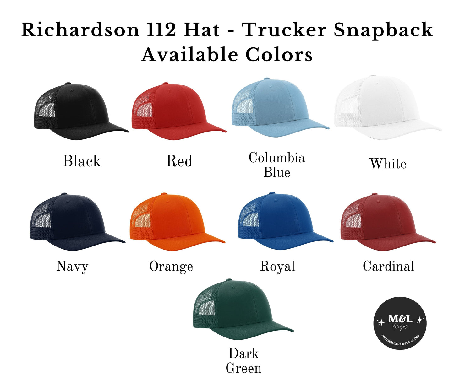 Personalized Richardson 112 Trucker Snapback Hat