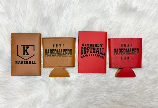 Personalized Leatherette Beverage Holders - Beer Can or Skinny Can