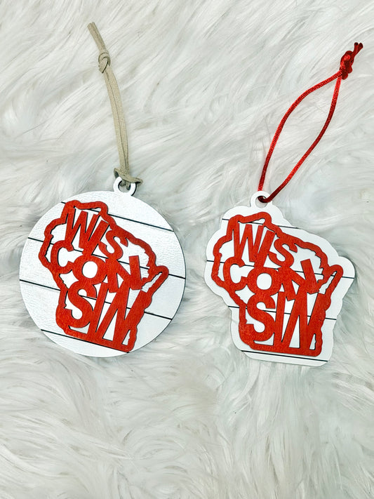 Wisconsin Shiplap Ornament