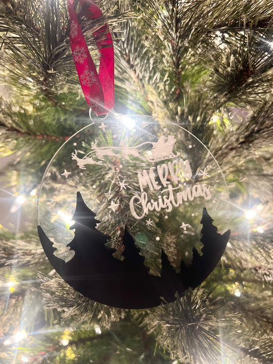 Merry Christmas with trees Ornament