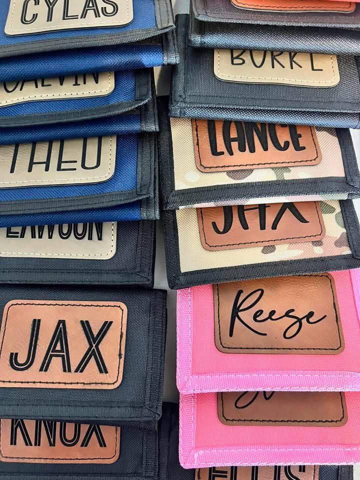 Kids Wallets with Personalized Leather Patch - Great for Easter Baskets