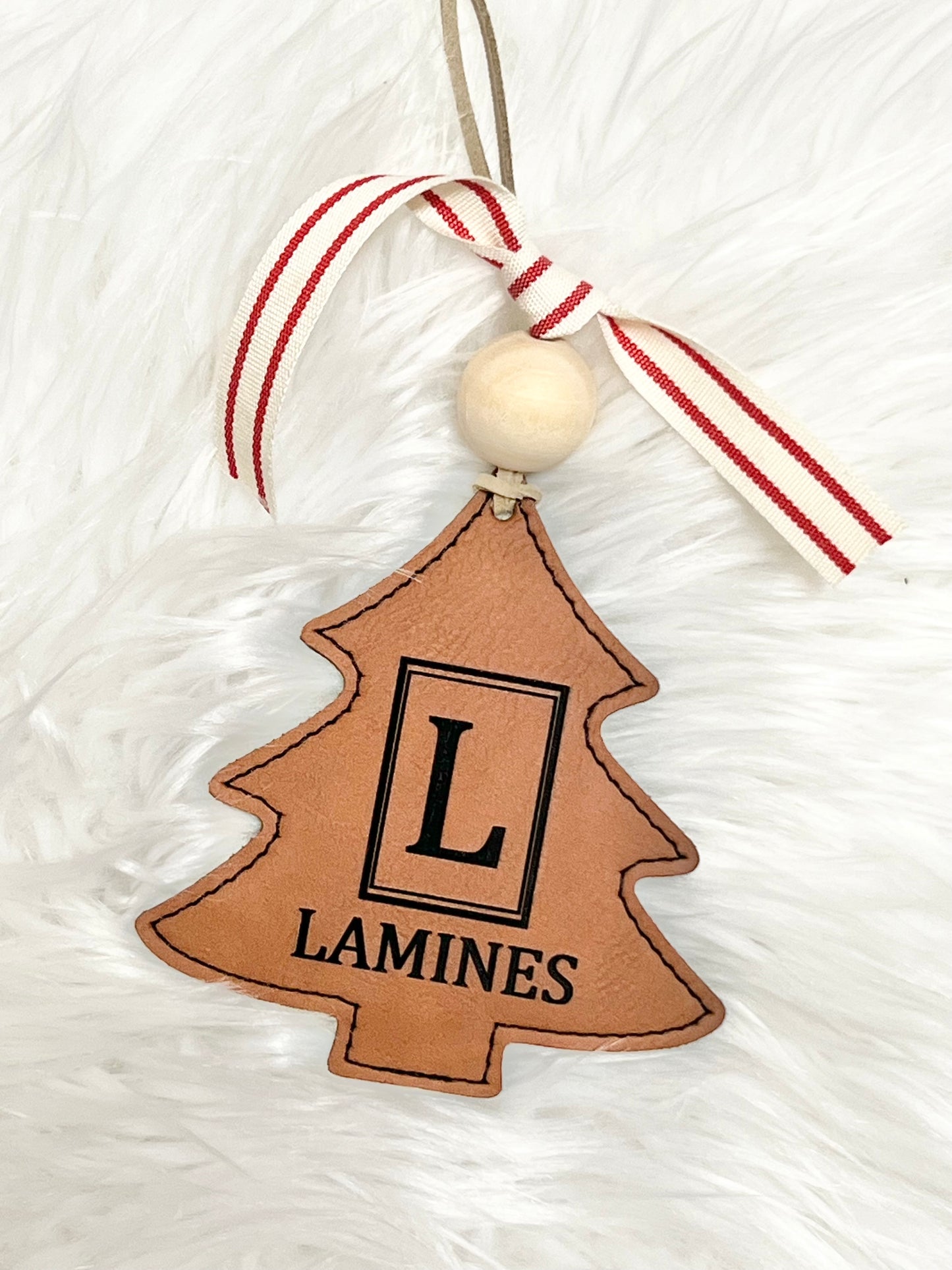 Personalized Leatherette Christmas Ornament