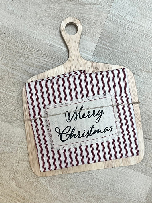Charcuterie Board with Merry Christmas Hand Towel