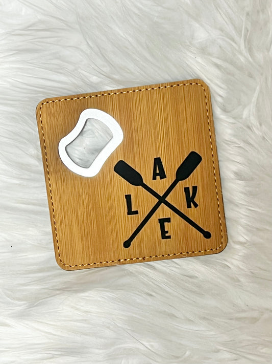 Leather Bottle Opener + Coaster
